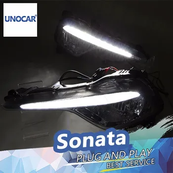 UNOCAR 12V Auto DRL kit Pro Hyundai Sonata 8 8 2013-LED DRL Denní svícení Mlhový Světlomet Případě denního Světla