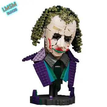 MOC Anime, Akční Figurky kolekce Film Joker Poprsí Model Socha zlý klaun darebák stavební bloky sochařství dětské Hračky