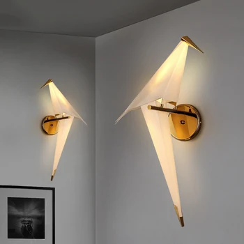 Zlaté nástěnné svítidlo pro obývací pokoj Ložnice Předsíň Noční origami světlo domů interiérové dekorace, Kreativní Papír Nástěnné svítidlo Nordic