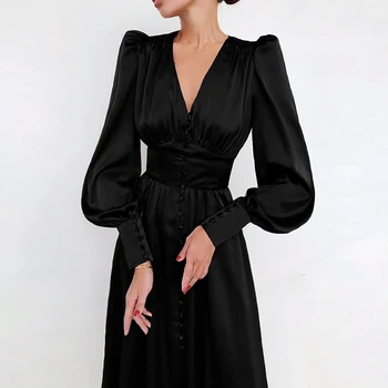 GOPLUS Ženy Šaty Vintage Solidní Tisk Plus Velikost Šaty Boho Party Šaty Dlouhé Luxusní 2021 Slim Maxi Šaty Pro znamení
