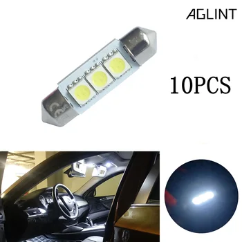 AGLINT 10KS C5W Podražcový auto Auto Příslušenství 36mm 6411 6418 C5W CANBUS LED DE3423 DE3425 SMD 5050 3LEDS auto Auto LED Žárovky