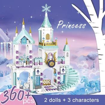 Nové Ice Snow Magic Castle Přátelé Dívky Stavební Bloky Akční Obrázek Kočár Princezna Cihlový Hrad Děti Dárek Hračky