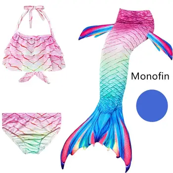 2020 4KS/Set Dívky Mermaid Ocasy Plavky Bikiny Šaty s Ploutve Monofin pro Plavání Monofin Holky Kostýmy Cosplay Plavky