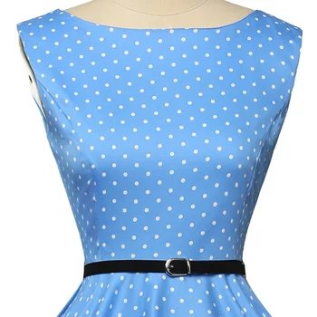Grace Karin Ženy Vintage Šaty 2020 Letní Bavlněné Pás Audrey Hepburn Plus Velikost Londýně Princezna Neformální Večírek Pin up Šaty Nové