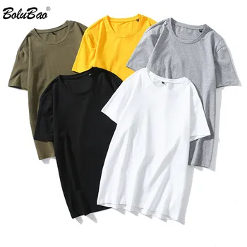 BOLUBAO Nové Letní Muži Solidní T-Košile Topy Módní Značky Pánské O-Neck Krátký Rukáv Tee Košile Slim Základní Příležitostné T Košile Mužské