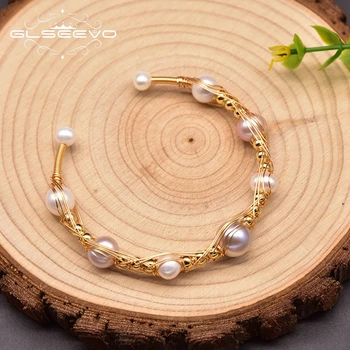 Glseevo Přírodní Barokní Perla Kouzlo Wrap Náramky, Náramky Pro Ženy Zásnubní Ručně vyráběné Klasické Luxusní Jemné Šperky GB0935