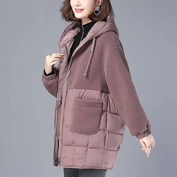 Zimní Bunda Kabát Ženy Harajuku Imitace Jehněčí Vlasy Befree Veste Manteau Femme Hiver Módní Streetwear Oblečení