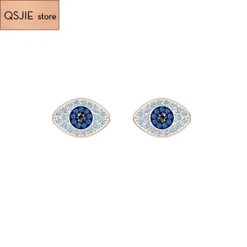 QSJIE Vysoce Kvalitní Swa Modré Zirkony Binokulární Originální Náušnice Okouzlující módní šperky