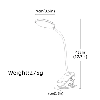 Stolní Lampa USB Flexo LED Stolní Lampa Studie Stolní Lampy S Klipem Posteli Čtení Knihy Světlo psací Stůl Stolní Lampa Touch 3 Režimy Noční lampičky
