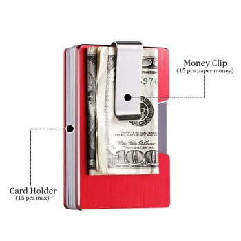 TOP Unisex Kovové Módní Peněženka Značky Mini Držitel Kreditní Karty S RFID Anti-Zloděj Peněženku Jednoduché Hliníkové Dolar Klip Pro Muže