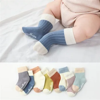 4 Párů/Lot Dětské Ponožky Roztomilý Novorozence Kojenecké Bavlněné Ponožky Tepelné Ponožky pro Batole Dívky a Chlapce Teplé Měkké 0-3Y