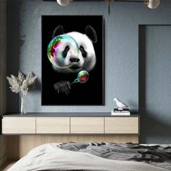 Roztomilý Panda Plátno Umění Plakáty a Tisky Zvířat Plátno, Obrazy na Zeď Umění Kreslené Obrázky pro Děti Pokoj Dekor Cuadros