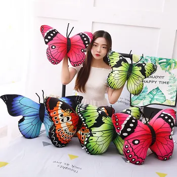 4 Barvy 2 Velikosti Motýl Plněné Plyšové Polštáře, Pohovka, Polštáře pro Dívky Kreativní Dárek Nový Design Růžový Motýl Plyšové Panenky