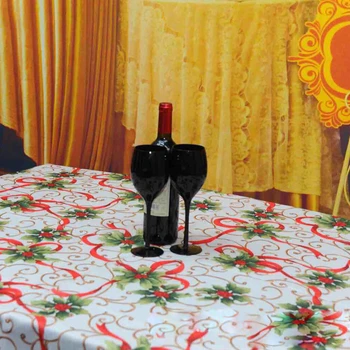 180*150 cm Vánoční Vánoční ubrus Polyester Nový Rok Dárek Série Prachotěsný pvc ubrus Obdélníkový Svatební Ubrus