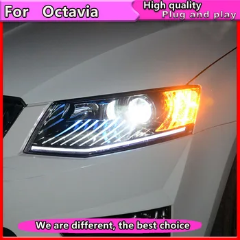 Car Styling Pro Škoda Octavia přední Světla-2017 Nové Octavie LED Světlomet LED DRL Bi Xenon Objektiv Vysoká Nízká Paprsek Parkoviště