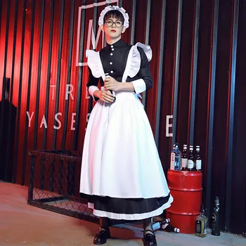 Japonský Styl Hospodyně Mužský Šéfkuchař Dívky, Služka Uniformy Nastavit Sladké Krásné Ženy Zástěru Pokojská Lolita Šaty