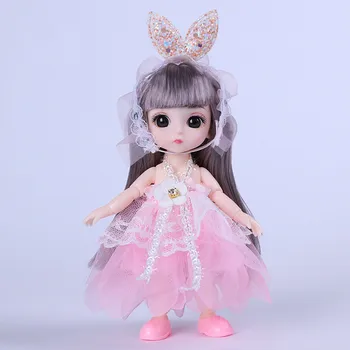Nová Bjd Doll 1/12 16 Cm 13 Společné Movitého Mini Princess Doll Oblečení, Dát Boty Dětské Módní zdobit Panenky Chlapec Dívka Hračka DIY Dárek