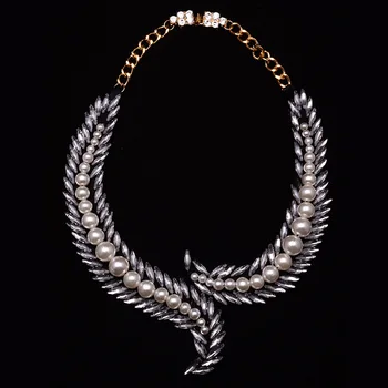 N126 perla perle neckless ženy collares krátké Big Max Maxi Slavné Luxusní Značky Kouzlo Šperky Náhrdelníky Náhrdelník 2018 pro ženy