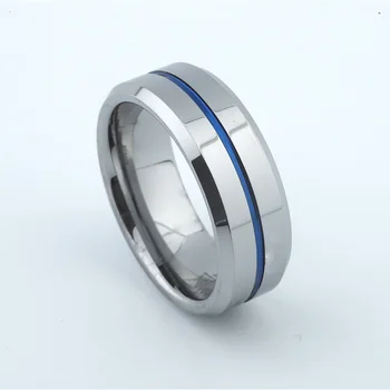 8MM Modrá Karbidu Wolframu snubní prsteny pro muže a ženy prst šperky mužské páry, manželství výročí Aliance dárek