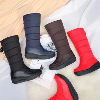 MEMUNIA VELIKOST 35-44 2020 nový příchod sněhu boty ženy tlusté kožešiny teplé zimní boty plné barvy klíny boty na platformě žena boty