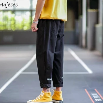 Ležérní Cargo Kalhoty Velké Velikosti 3XL Dopis Tištěné Volný čas Elegantní Volné Pánské korejský Styl Volné Simple All-zápas Streetwear Ulzzang