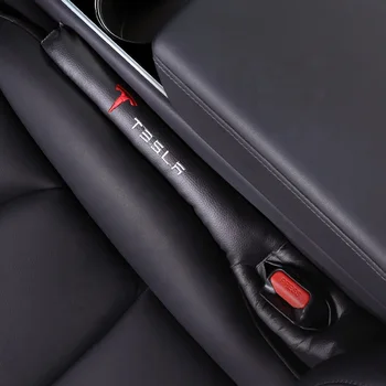2x Car Styling Seat Gap Filler Organizátor nepropustné Podložka PU Kůže Vhodné pro tesla Auto Příslušenství Nálepka pro Tesla MODEL 3 X S