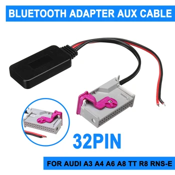 Pro Audi A3 A4 A6 A8 TT, R8 RNS-E 32Pin Bezdrátový bluetooth Adaptér a Kabel Aux Hudební Audio Přijímač Adaptér Auto bluetooth Car Kit