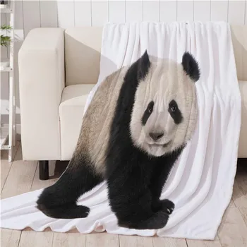 3D Panda Hodit Deku na Postel, Gauč, Měkké Bílé Flanel Fleece Deka Podzim Zimní Teplé Přehoz Klimatizace Deku