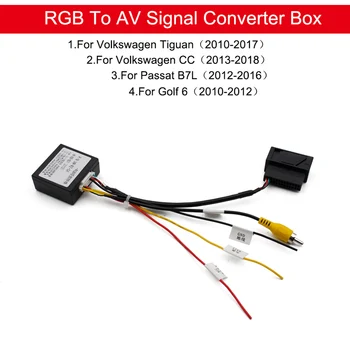 Smartour RGB Na CVBS (RCA) AV Signálu Převodník Adaptér Pro Originální Světlomety Zadní Pro VW Passat CC Tiguan Android DVD