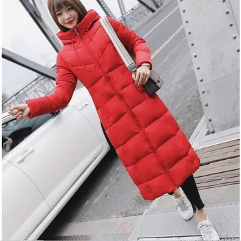 Leiouna Ležérní Kabáty Zip X-Long 6X Plus Velikost Bundu Základní Bavlna Parka Kabát Módní Svrchní oblečení Sněhu Zimní Dámské Oblečení Hood