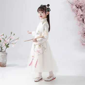 Dítě Děti Docela Narozeniny Šaty Dívky Výšivky Oblečení, Svatební Šaty Princezny Eveving Párty Kostým Čínský Nový Rok Oblečení