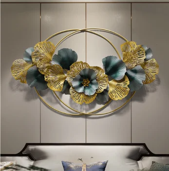 Nové Čínské Ginkgo List Zavěšení na Zeď Módní 3D Kovová Dekorace na Zeď Ložnice, Obývací Pokoj Žehlička Řemesla Přívěsek
