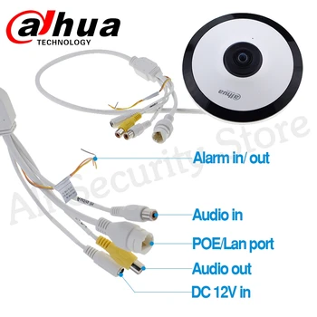 Dahua IPC-EW4431-ASW 4MP Panorama 180 Stupňů POE WI-fi Fisheye IP Kamera Vestavěný MIKROFON Slot pro SD Kartu Audio, Alarm In/Out Rozhraní