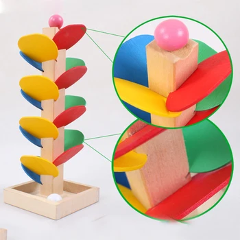 Dítě Děti Děti Vzdělávací Bloky Dřevěné Strom Mramorová Míč Běhal Hrát Hru Inteligence Smart Baby Hračky Pro Chlapce, Dívky
