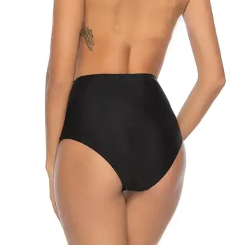 Nové Ženy Sexy Černé Bikiny Kalhotky Vysoký Pas Plavky Dna Vydlabat Bowknot Ženy Plavky Kalhotky Koupací Plavky