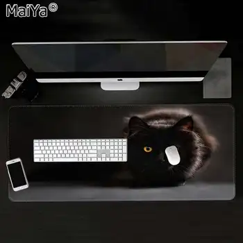 Maiya Cool New Černá kočka oči Přizpůsobit Podložky pod myš pro přenosné Počítače Anime Mouse Mat Doprava Zdarma Velký Myš, Podložka, Klávesnice Mat