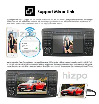 Android 10 Auto DVD rádio GPS Pro Mercedes Benz GL TŘÍDY ML W164 X 164 ML300 350 450 GL320 USB Ocelové kolo ovládání DVR Kamera Zdarma
