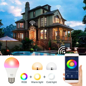 WiFi Inteligentní Žárovka RGB studená Bílá Teplá Bílá LED E27 B22 Wi-fi Žárovky Kompatibilní Alexa Google Home Cloud Inteligence