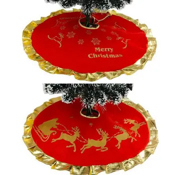 Nový Rok Vánoční Strom Sukně Průměr 90cm Dekorace Prohrábnout Okraj Vánoční Strom nánožník Koberec Veselé Vánoce Zásoby