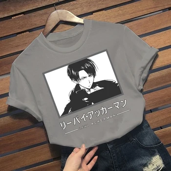 Útok na Titan Ackerman Tisk Krátký Rukáv T-shirt Harajuku T Shirt Tops