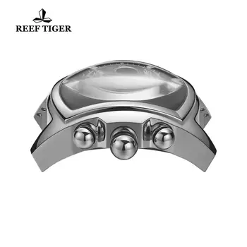 Reef Tiger/RT Top Značky Luxusní Velké Hodinky Bílý Ciferník Mechanické Tourbillon Sportovní Hodinky Relogio Masculino RGA3069