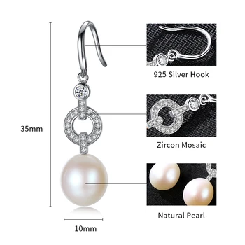 AGLOVER Náušnice Originální Přírodní Sladkovodní Pearl 925 Sterling Silver Pearl Náušnice Pro Ženy, Šperky, Svatební/Party Dárek