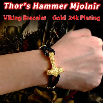 316L Nerezové Oceli Velkoobchodní Cena Kožené náramky Nordic Viking Valknut Amulet Thorovo Kladivo Mjolnir Skandinávské šperky