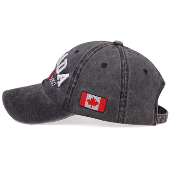 2020 Nové KANADY tři-dimenzionální výšivky baseball cap módní bavlna prát táta klobouk jarní letní venkovní sluneční klobouky Divoké čepice