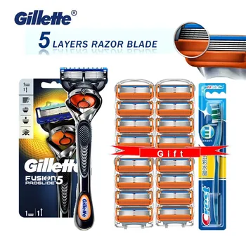 Gillette Fusion Proglide Muže, Manuální holicí Strojek holicí Strojky Stroj pro Holení Žiletky 5 Vrstvu Kazety S Replacebale Nože Dárek