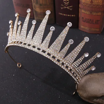 Nová Královna Koruna Svatební Vintage Černé Krystaly Čelenky Koruny Vlasy, Šperky, Svatební Vlasy Příslušenství, Halloween Šperky Svatební Dar