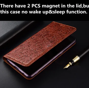 Pštrosí vzor hovězí kůže retro vintage telefon pouzdro taška pro Samsung Galaxy A50/Samsung Galaxy A40 magnetický flip case funda
