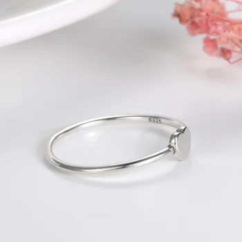 Elegantní Prsten 925 Mincovní Stříbro Prsteny Dámské Jemné Šperků Jednoduché Láska Srdce Ring pro Ženy Módní Snubní Prsteny