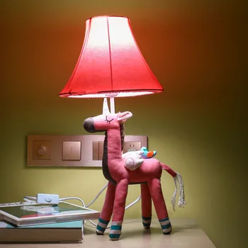 Jednorožec Stolní Lampa Růžová Dekorativní psací Stůl Stolní Lampa Zvíře Bavlna Lampa pro Děti bez Led Žárovka Zvířecí Figurka domova