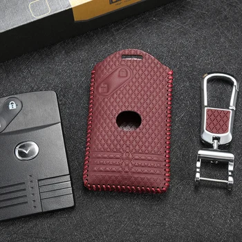 Luckeasy kůže klíč kryt 2 tlačítko pro Mazda 3 5 6 8 M8 CX-7 CX-9 Smart auto klíče případě, peněženku držák držák klíče key4y